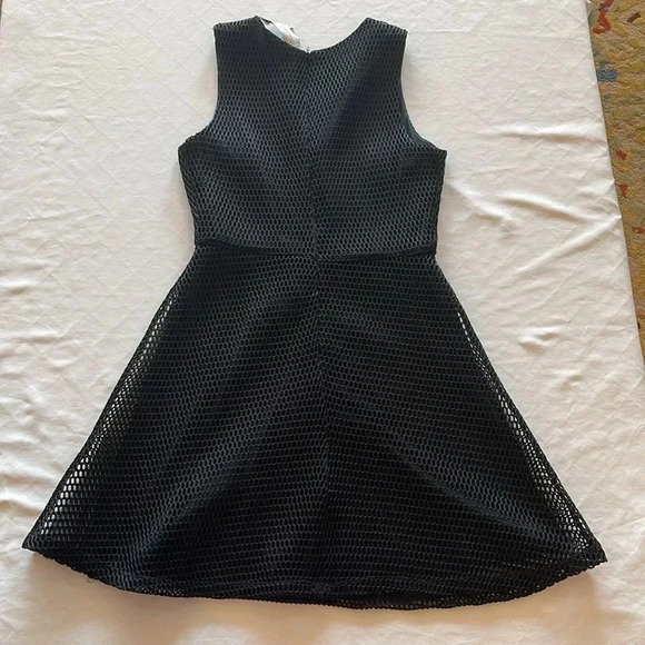 Womens Charles Henry Mesh‎ Net Dress Small Fit Flare V-Neck Sleeveless Black EUC - Picture 6 of 6